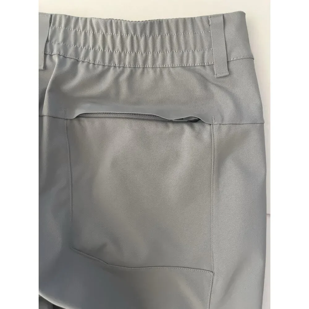 Lululemon Fixed Waist Pants Men 31 Gray Rain Hiking Elastic Waist Cargo Pockets